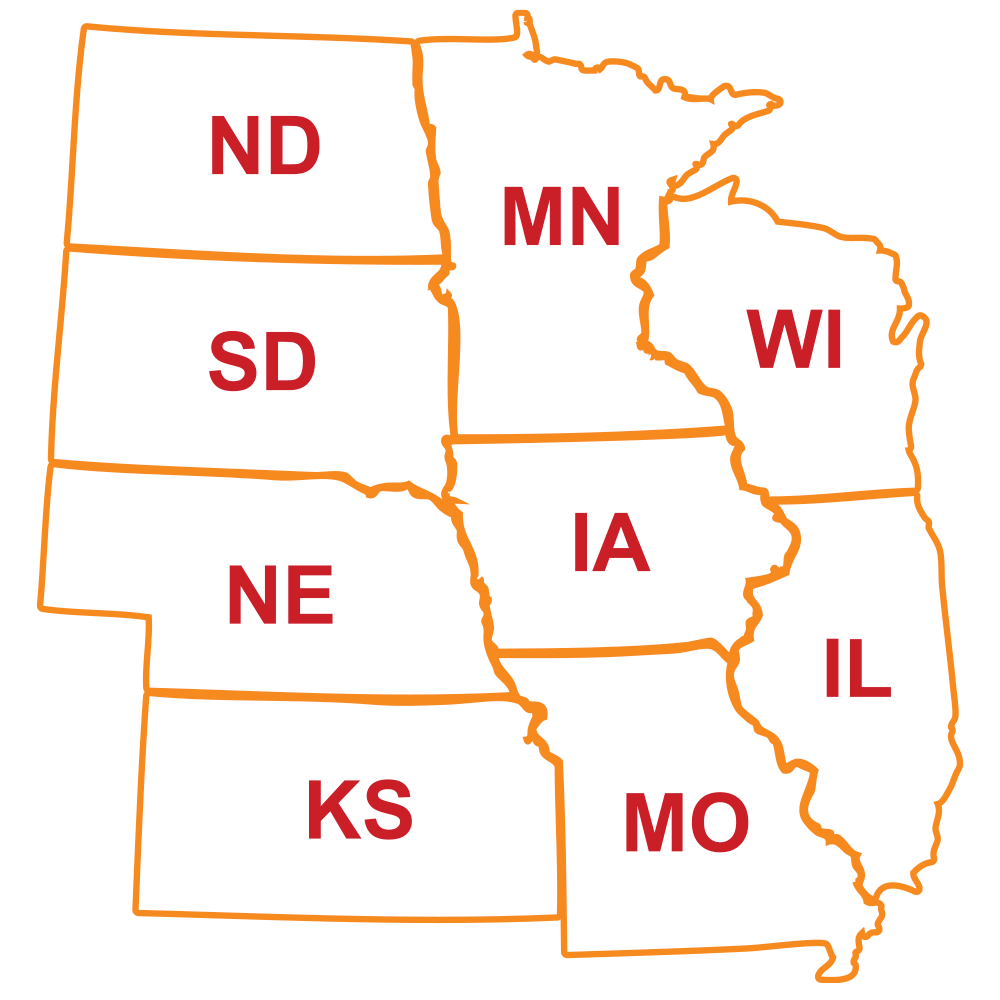 Midwestern United States Map